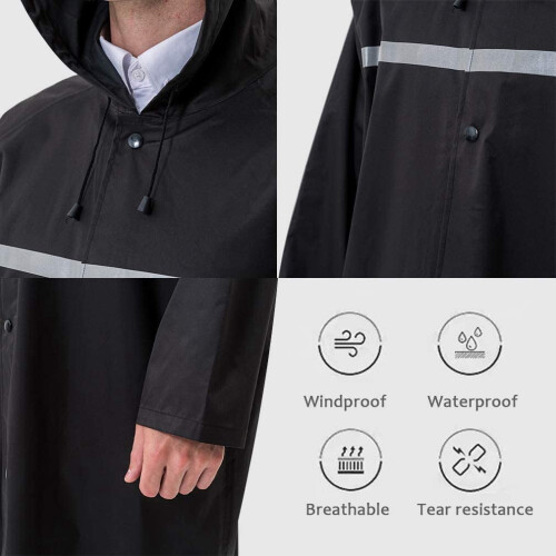 Rain Coat with Hood for Adults Lightweight Waterproof Jacket 2