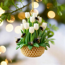 Niedliche Bienen-Weihnachtsbaumkugeln – Acryl-Honigbienen-Dekoration, Geschenkidee für Bienenliebhaber, passend zum Thema 2025