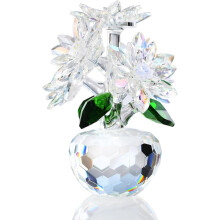 Estatueta de cristal de margarida branca, buquê de margaridas de vidro, peça decorativa colecionável, presente ideal para amigas, mulheres e mães