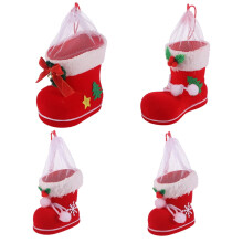 4er-Set Weihnachtsstiefel-Süßigkeitentüten, hübsche Aufbewahrungstaschen für Süßigkeiten, Hängeanhänger für Zuhause