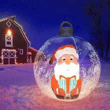 Gigantische opblaasbare kerstballen van 60 cm met verlichting – Kerstdecoratie voor buiten, tuin, gazon en veranda