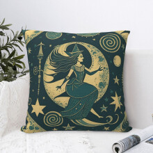 Halloween heks sierkussenhoes, rustiek, 20x20 inch