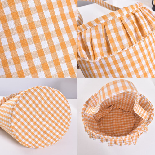 Καλάθι Tote Gingham για Halloween – Βαρέως τύπου υφασμάτινη τσάντα δώρου με λαβές, κουβάς 2