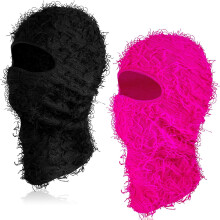 2er-Packung Erwachsenen-Sturmhauben im Used-Look, Vollgesichts-Strickhauben, winddichte und atmungsaktive Skimasken für kaltes Wetter