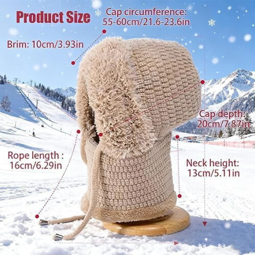 Set composto da berretto, sciarpa e maschera in maglia per donna (1 pezzo) 1