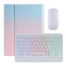 Custodia sfumata con tastiera e mouse RGB compatibili con iPad di 6a e 5a generazione da 9,7 pollici