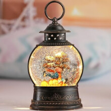 Globo de Neve Iluminado com Espantalho e Abóbora, Temporizador de 6 Horas, USB/Bateria, Decoração de Outono/Ação de Graças – Compatível com