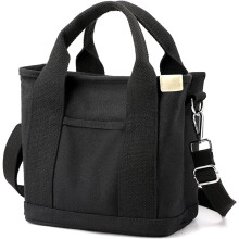 Borsa tote in tela da donna, borse tote piccole con cerniera, borsetta a tracolla con tasche, borsa a mano grande, 2 misure