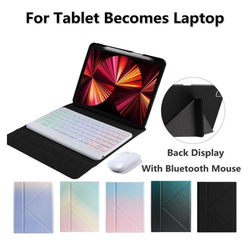 Θήκη με διαβάθμιση και πληκτρολόγιο RGB και ποντίκι, συμβατή με iPad 6ης και 5ης 2