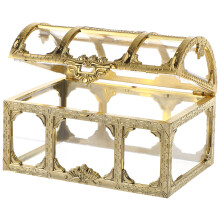 Scrigno del tesoro dei pirati - Organizzatore di gioielli in plastica trasparente con design testurizzato, 20x15 cm