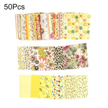 Šicí látka, 50 ks 10x10 cm květinová patchworková bavlněná látka, hladká látka pro kutily, šití a prošívání