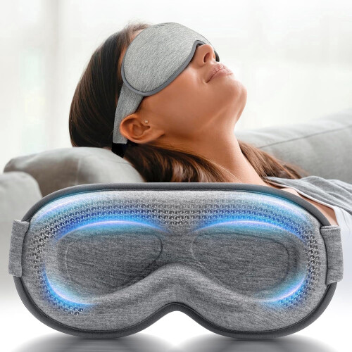 Weighted Eye Mask Memory Foam 3D Contoured Gray
