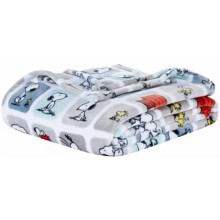 Snoopy plyschfilt sammet loftblå full/queen size 23x23 cm