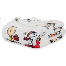 Λούτρινη Κουβέρτα Peanuts VelvetLoft με τον Χαριτωμένο Χαρακτήρα Snoopy, Πολύχρωμη Ριγέ