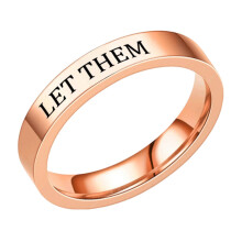 Bague d'amitié gravée en acier inoxydable – Or rose, taille 5, idéale pour les sœurs de sororité et les meilleures amies