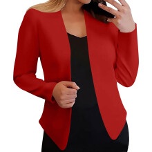 Kukoosong Blazer für Damen, Business Casual, langärmelig, offener Anzug, Anzugjacken