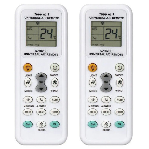 2X K1028E 1000 in 1 Universal Remote Control LCD Controller for Air Conditioner Low Power Consumption Remote Controller