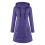 Modisches Damenkleid, lässiges Langarmkleid mit Tasche, Kapuzenpullover, Lila 5