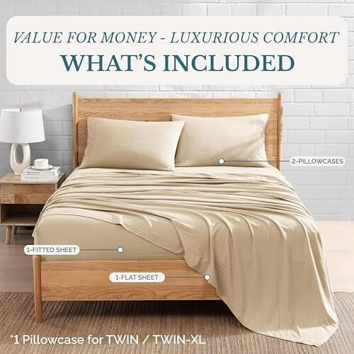 Ensemble de draps pour lit King, 4 pièces, en microfibre douce prélavée 2