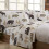 Ensemble de draps en microfibre brossée Queen avec imprimé forêt 1