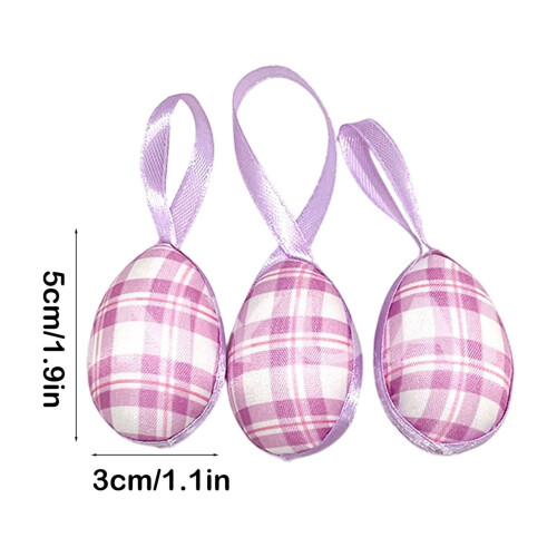 Colorful Plastic Easter Eggs Decor 2 Inch 3 Pack Purple 2