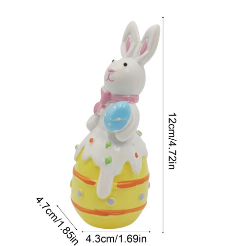 Easter Bunny Figurine Hand-Painted Resin 4.7 inch 2
