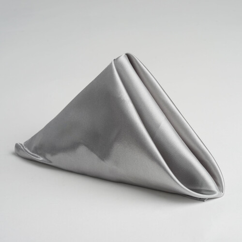 20 Pieces 20" Silver Satin Dinner Napkins Wedding Party 2