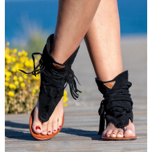 Sandali piatti retrò da donna, infradito eleganti da spiaggia, infradito retrò da donna, sandali bohémien con nappe, stivali romani da spiaggia,