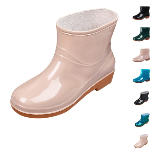 Κοντές μπότες βροχής για γυναίκες, αδιάβροχες, αδιάβροχες μπότες κήπου, slip-on,
