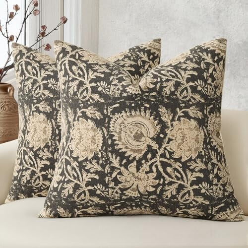 Blommiga kuddfodral 61x61 cm, set med 2