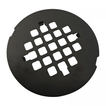 Shower Drain Cover Matte Black Round Snap-In 4.25 Inch