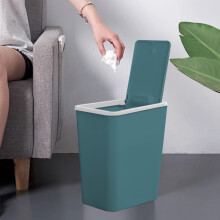 Poubelle de salle de bain mince 4G/15L avec couvercle à ouverture facile, résistante aux chiens, adaptée aux petits espaces