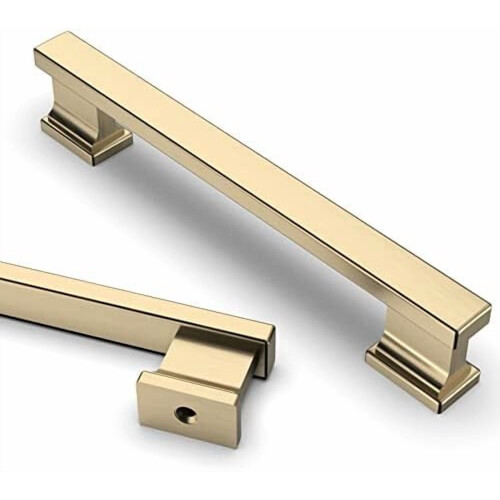 Brushed Brass Cabinet Handles 5 Inch 10 Pack