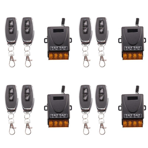 4X 433MHz 220V Water Pump Remote Control  1Ch 30A Receiver Module /OFF Wireless RF Transmitter for Light LED Fan