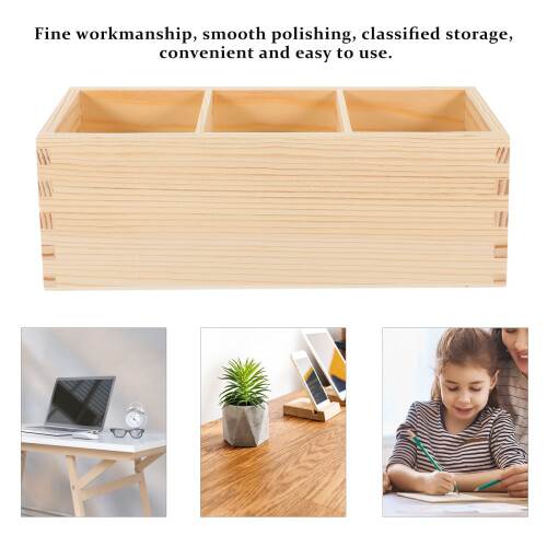 Kosmetik-Organizerbox aus Kiefernholz mit Mehrfachfächern 1