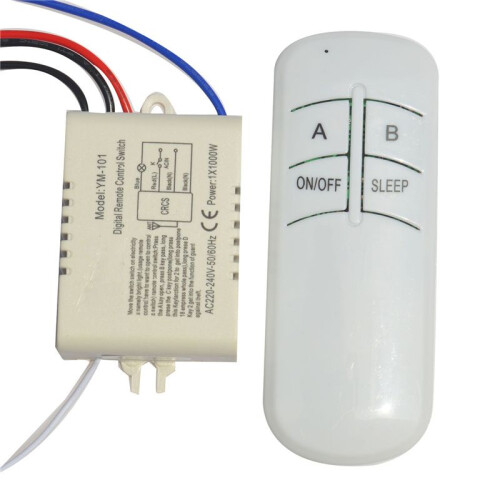 3X Wireless /OFF 1 Way 220V Lamp Remote Control  Receiver Transmitter Controller Lamp Home Replacements Parts 2