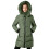 Damen-Steppjacke in Armeegrün, lang, winddicht 3