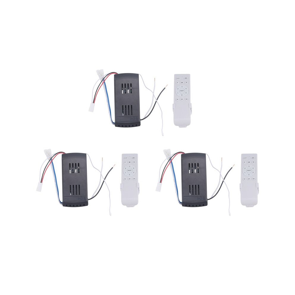 3X Universal Ceiling Fan Remote Control Kit 40W 6-Speed Timing Function Replacement Remote For Ceiling Fans & Lights 6031529376301