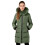 Damen-Steppjacke in Armeegrün, lang, winddicht 4