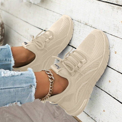 Damesko Sneakers Dame Prinsesse Sneaker (Beige, 8.5) 1