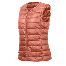 Kukoosong Women's Lightweight Water-Resistant Puffer Vest Crewneck Zip Padded Gilet