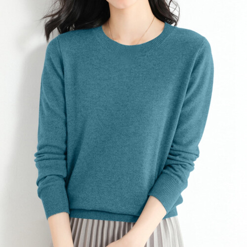 Weihnachtspullover für Damen, Herbstpullover, eleganter, langärmeliger, einfarbiger, warmer Pullover für Herbst und Winter, Basisschicht-Pullover, 1