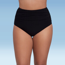 Braguita de talle alto fruncida con control de abdomen para mujer
