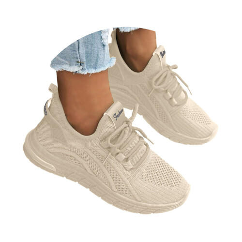 Damesko Sneakers Dame Prinsesse Sneaker (Beige, 8.5) 2