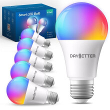 Ampoules LED RGBCW Wi-Fi compatibles avec Alexa et Google Home, A19E26, 9 W, 800 lm, aucun hub requis
