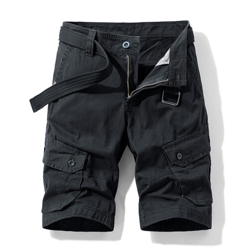 Ανδρικό Casual Cargo Belt Μονόχρωμο Σορτς Αναψυχής με Πολλαπλές Τσέπες 1