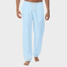 Nieuwe zomerbroek voor heren, gemaakt van puur katoen en linnen.