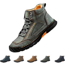 Olveros Boots, Men's Comfortable Handmade Leather Boots, Waterproof, Arch Support, Pressure Relief, Spacious Toe Box Shoes