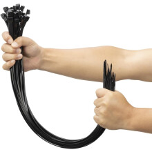 24" Black Heavy Duty Zip Ties (100 PCS, 200LBS), UV-Resistant Extra-Long Cable Ties for Indoor/Outdoor Use