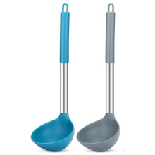 2-Pack Silicone Ladle Spoon, Non-Stick, Heat-Resistant, BPA-Free Soup Spoon for Cooking & Serving